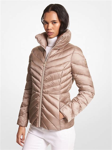 michael kors mens patent quilted puffer jacket|Michael Kors women's puffer jacket.